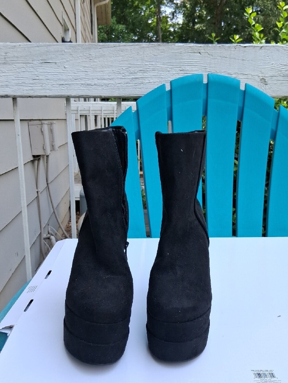 Black Platform Block Heel Ankle Boots - Women's - Picture 3 of 5